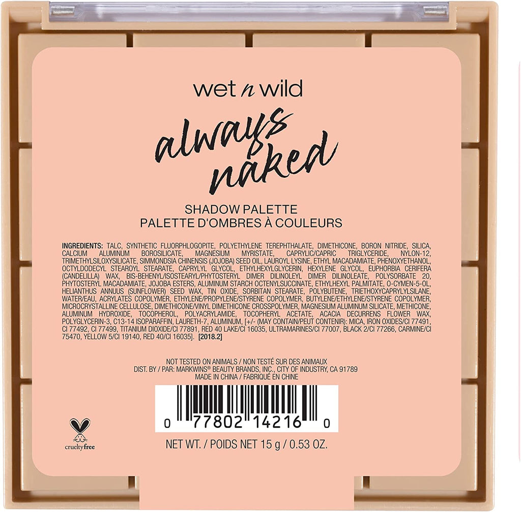 Always Naked Eyeshadow Palette: 16 Ultra-Pigmented Neutral Shades in Matte, Sparkle, and Glitter Finishes for Effortless Glam Looks