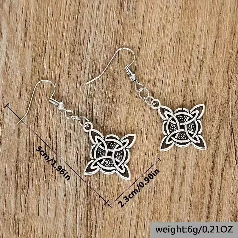 Vintage Witch Knot Earrings Magic Knot Pagan Wicca Symbol Earring for Women Celtic Knot Jewelry Gifts