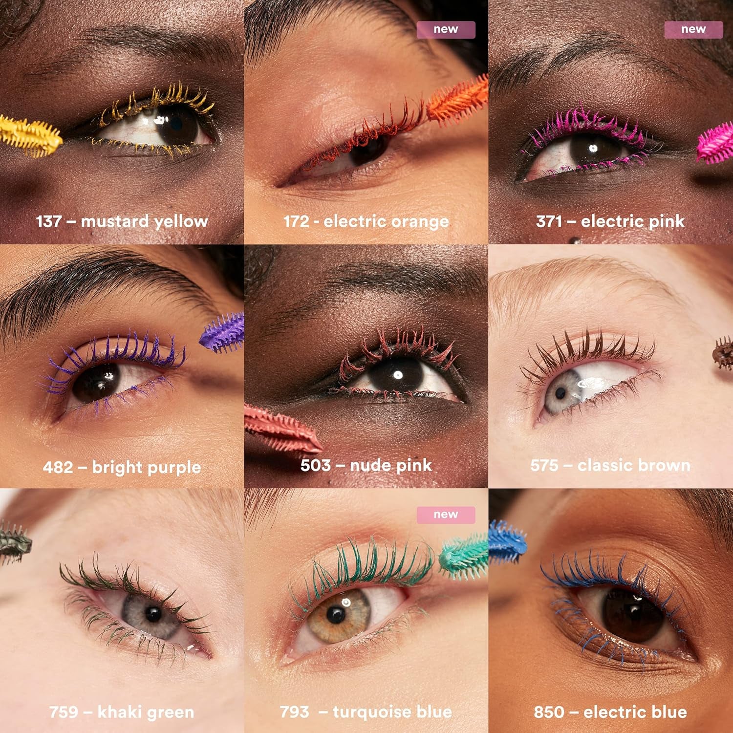 Color Mascara 371 - Pink with Keratin for Enhanced Definition and Volume - Long-Lasting, Highly Pigmented Formula for Sensitive Eyes - Vegan and Cruelty-Free