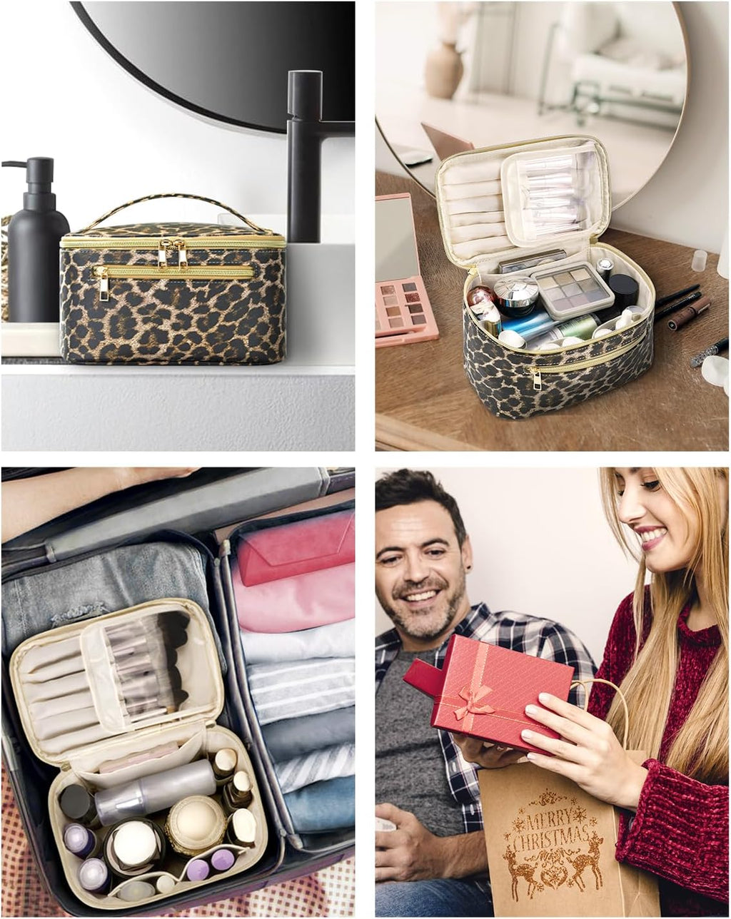 Travel Makeup Organizer and Cosmetic Brush Case for Women