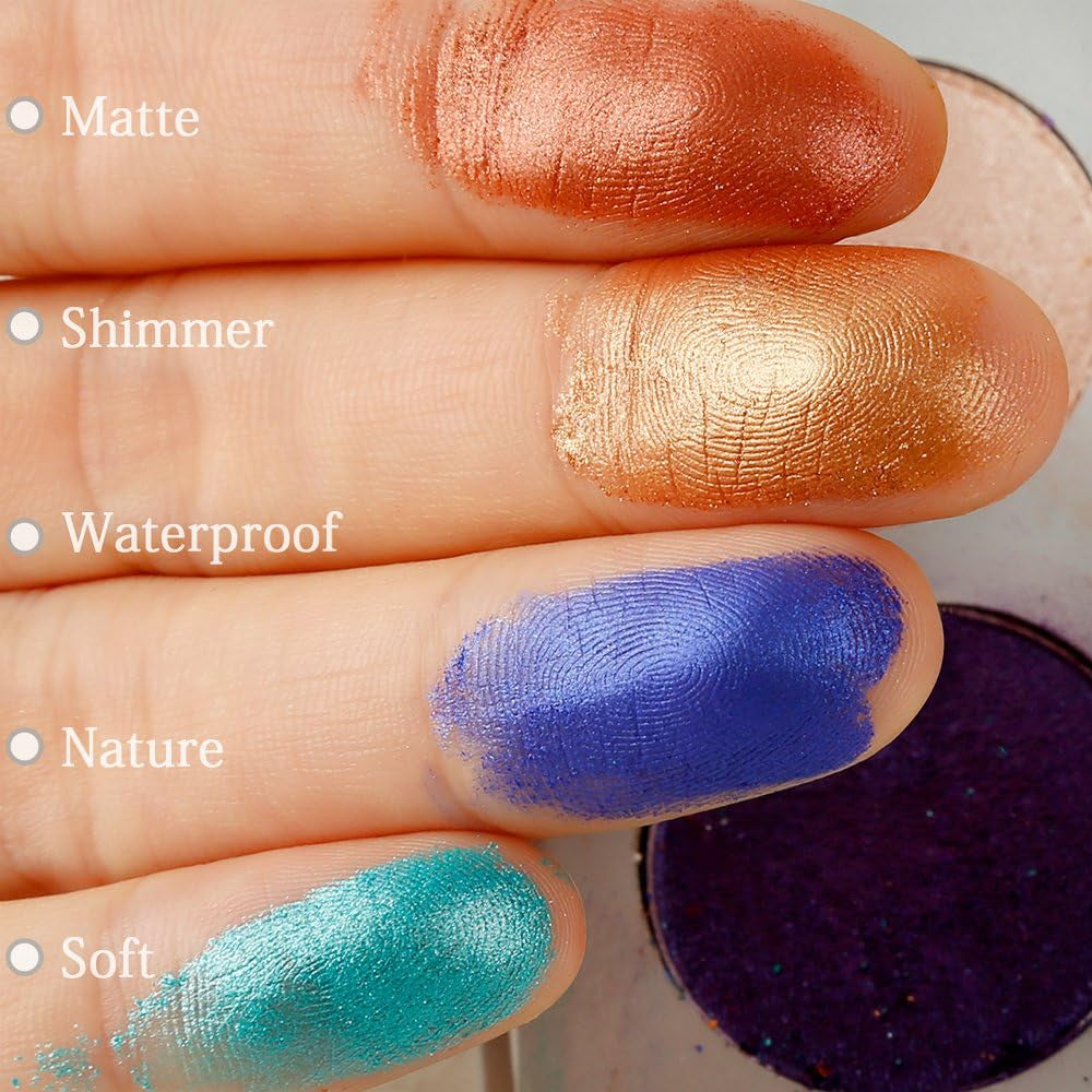 Valuemakers 35-Color Highly Pigmented Eyeshadow Palette - Matte and Shimmer Finish in Vibrant Green, Red, Gold, Pink, Nude, Yellow, and Blue Tones - Vegan Formula