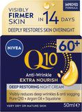 Q10 Anti-Aging Night Cream 50ml | Enriched with Q10 and Argan Oil | Hydrating Formula for 24-Hour Nourishment | Reduces Wrinkles and Fine Lines | Enhances Skin Firmness | Replenishes Mature Skin