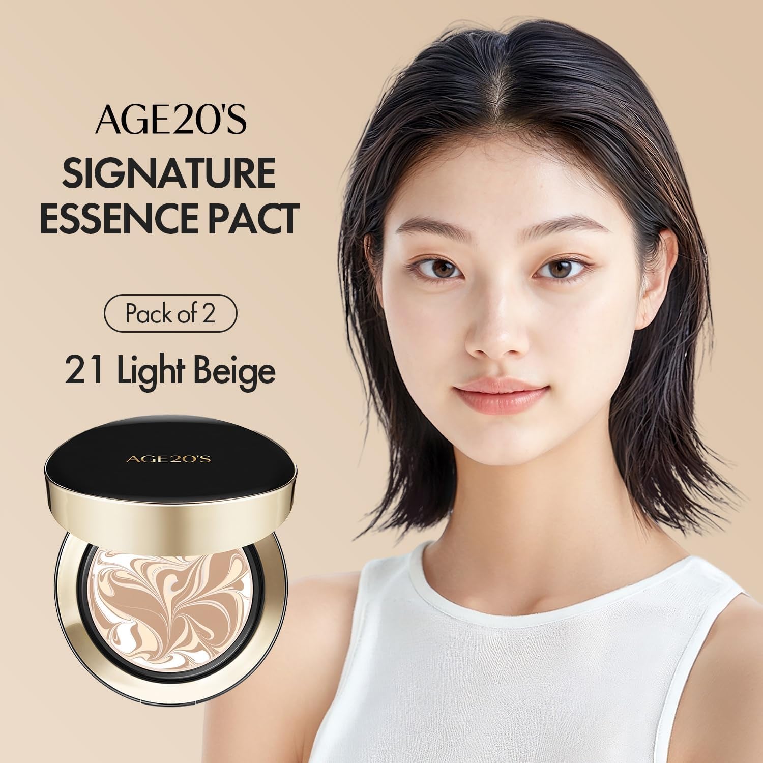 Signature Essence Cover Pact - Intense Coverage in 21 Light Beige
