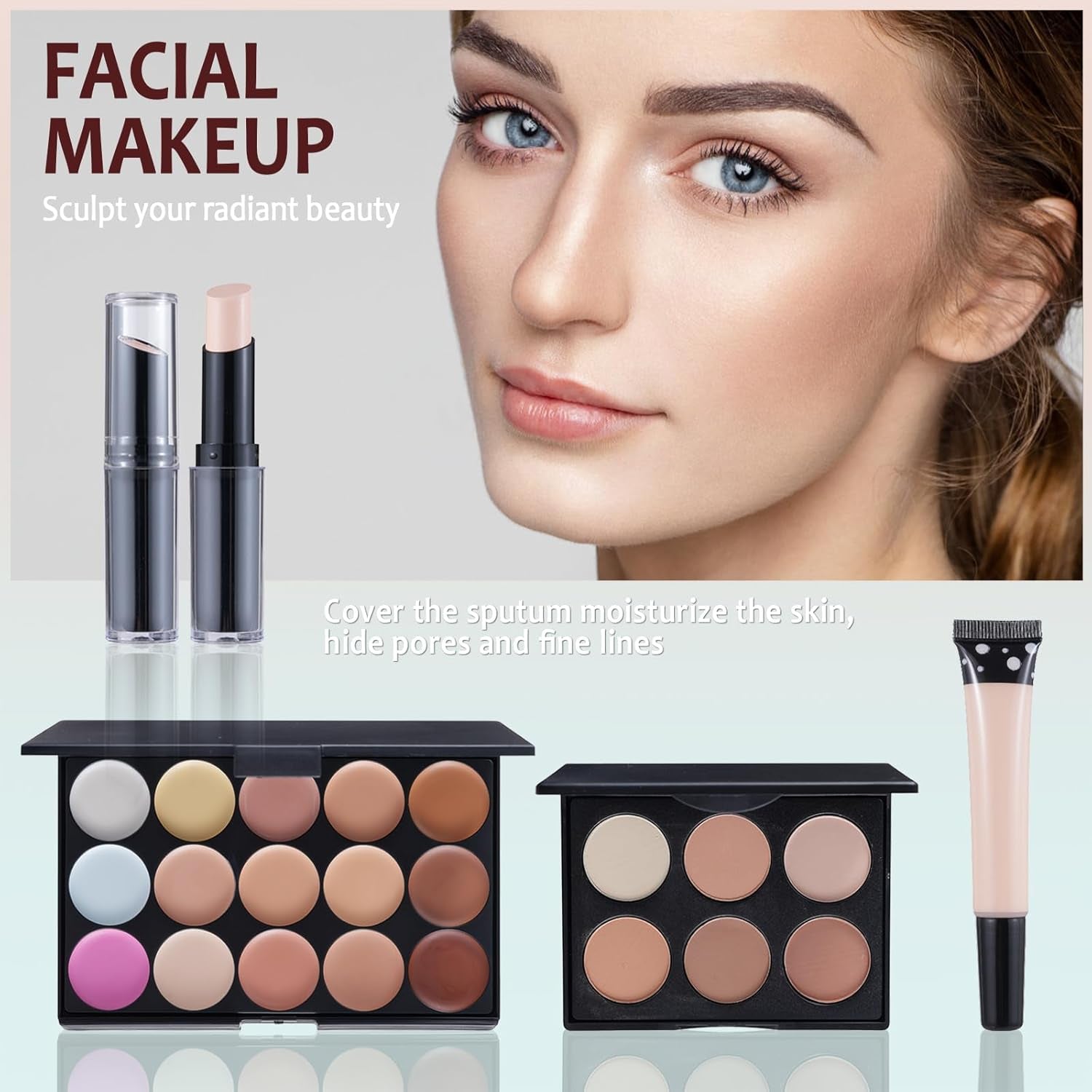 Comprehensive Makeup Kit for Women and Teens - Includes Eyeshadow, Lip Gloss, Lipstick, Makeup Brushes, Eyebrow Pencil, Eyeliner, Liquid Concealer, Foundation Primer, and Makeup Bag