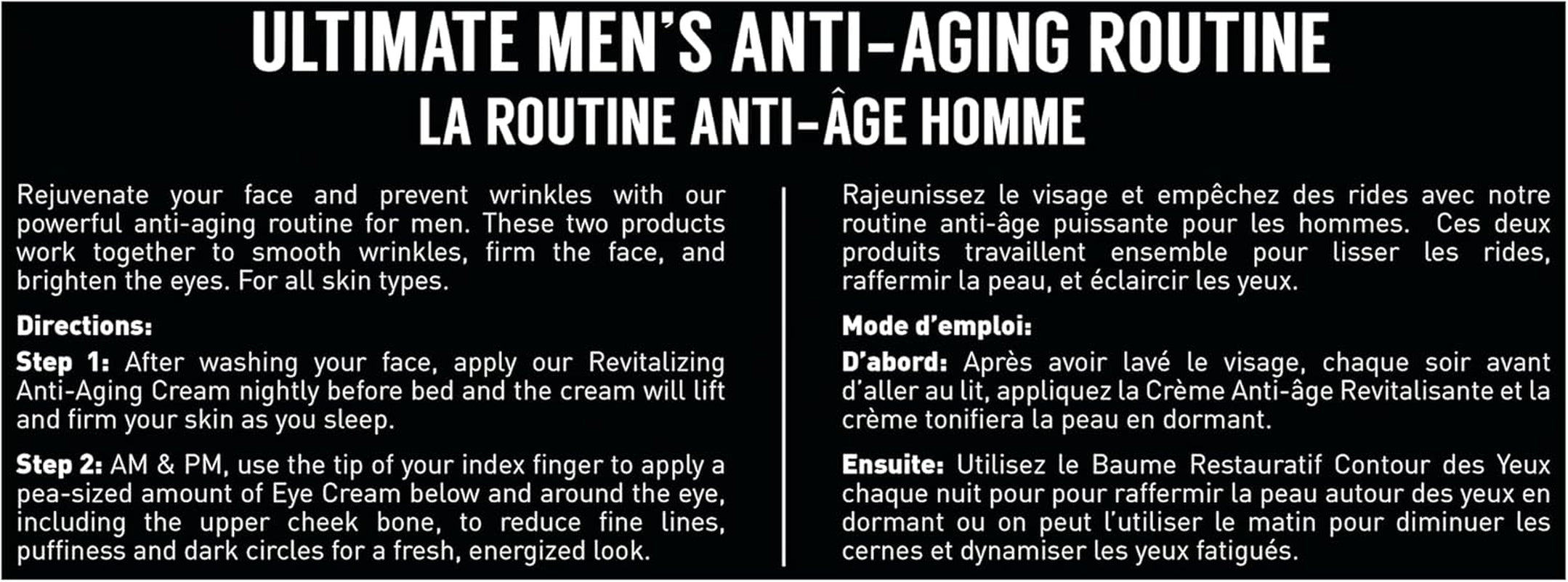 Brickell Men's Ultimate Anti-Aging Skincare Set: Night Face Cream and Eye Cream for Puffiness, Wrinkles, and Dark Circles, Natural and Organic Formula