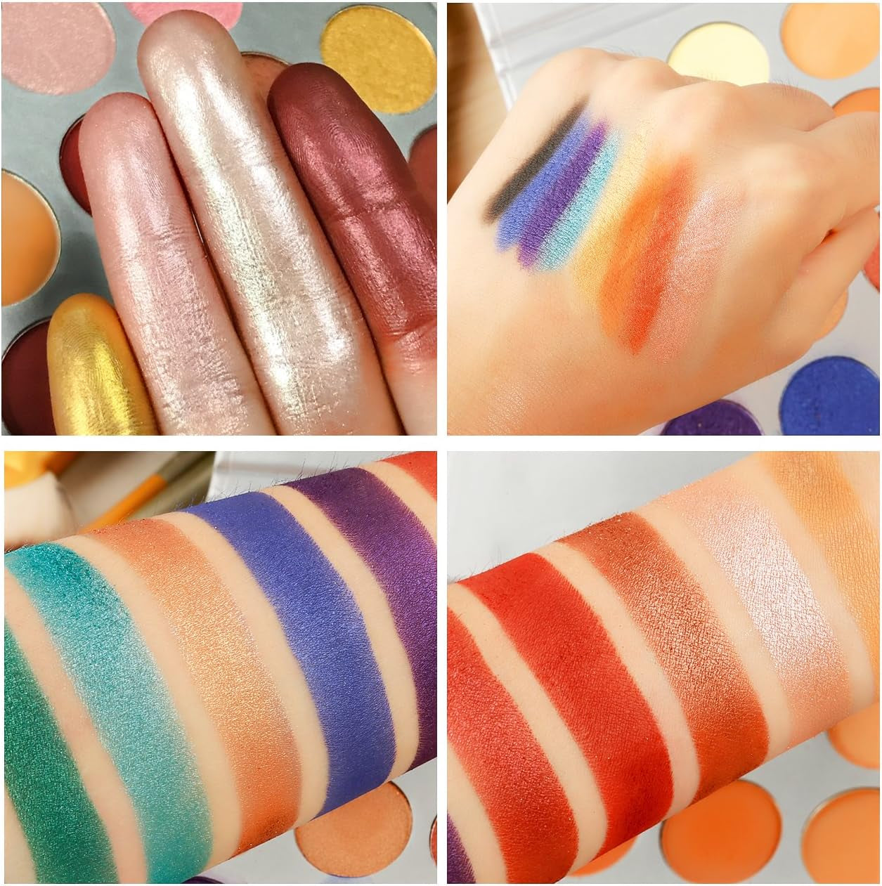 Valuemakers 35-Color Highly Pigmented Eyeshadow Palette - Matte and Shimmer Finish in Vibrant Green, Red, Gold, Pink, Nude, Yellow, and Blue Tones - Vegan Formula