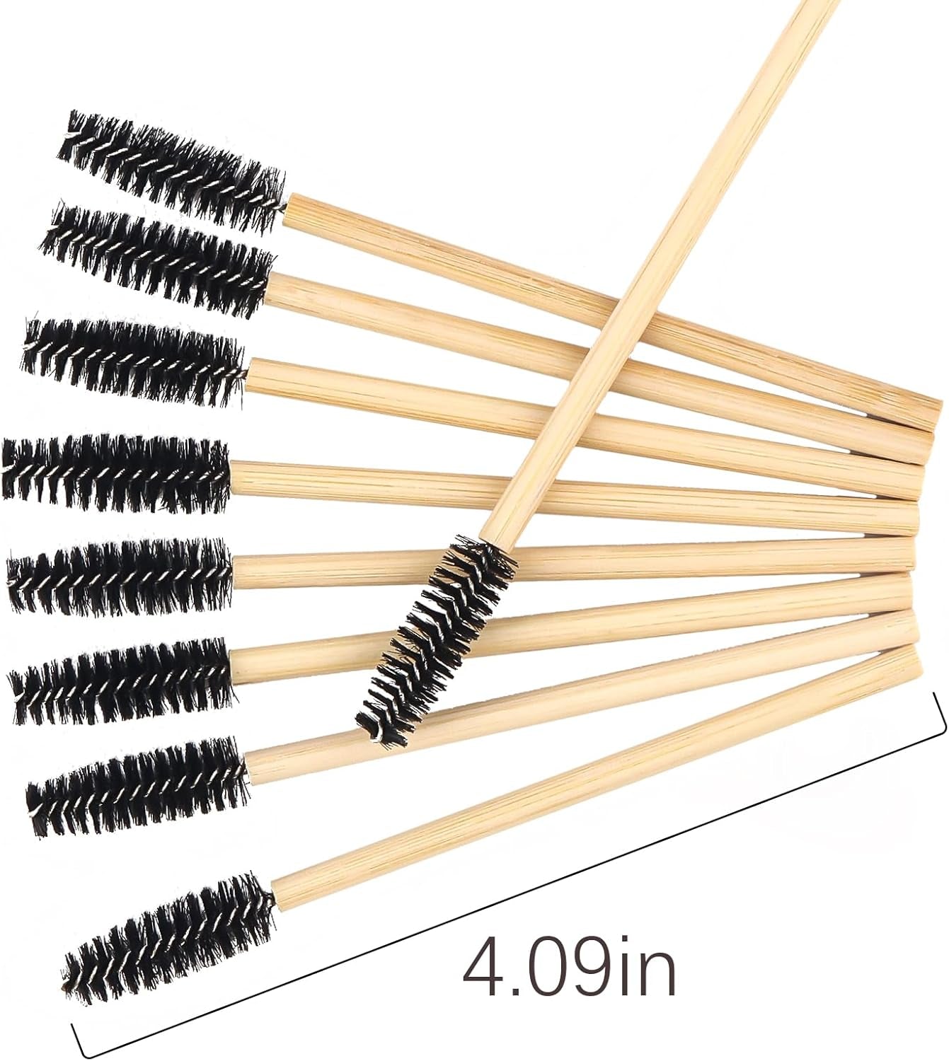 Disposable Mascara Wands and Eyelash Extension Brushes - Bulk Set of 150 (Bamboo Black)