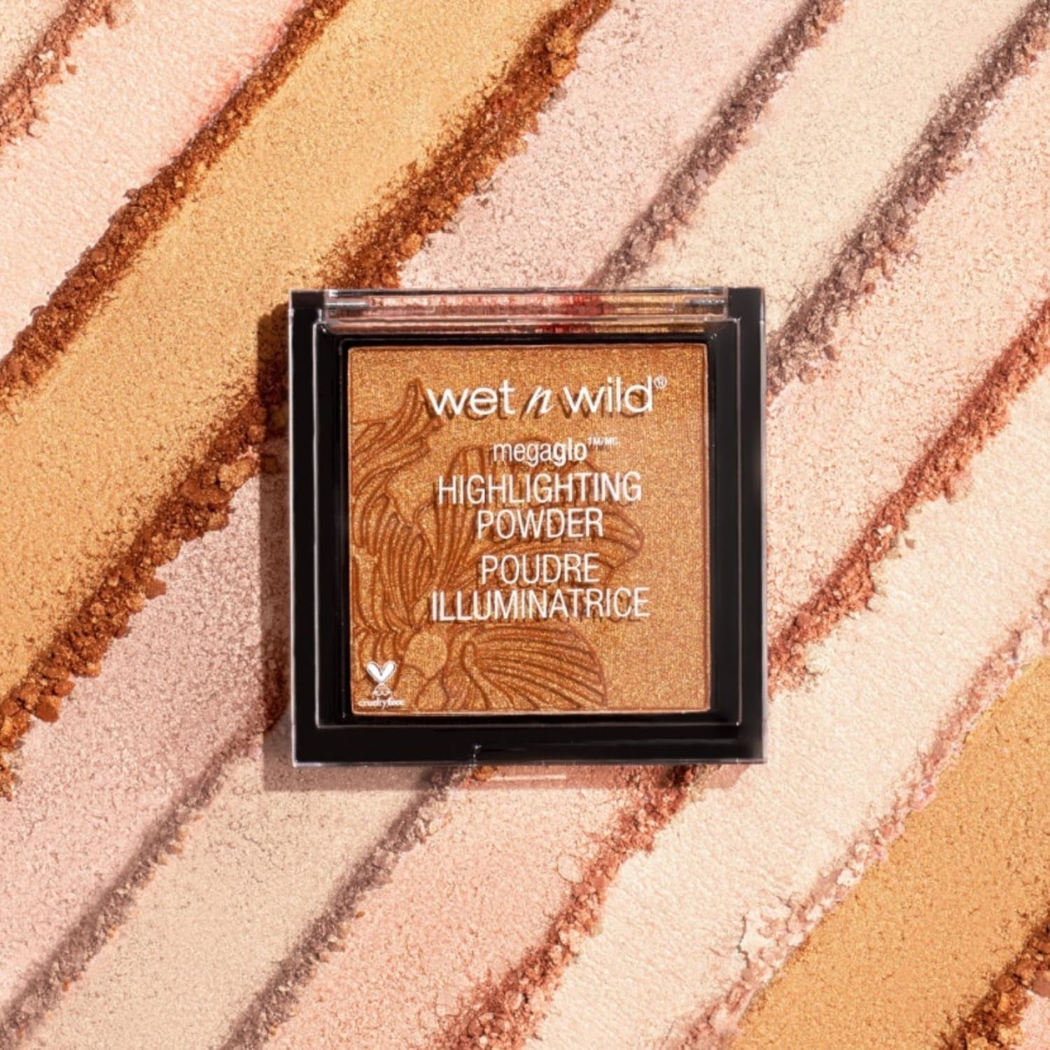 Megaglo Highlighting Powder - Highlighter Makeup for a Shimmering Pink Rose Gold Glow