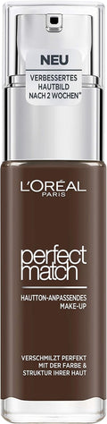 L'Oréal Paris Perfect Match Liquid Foundation with Hyaluronic Acid and Aloe Vera, Shade No. 12.N Ebony, 30ml