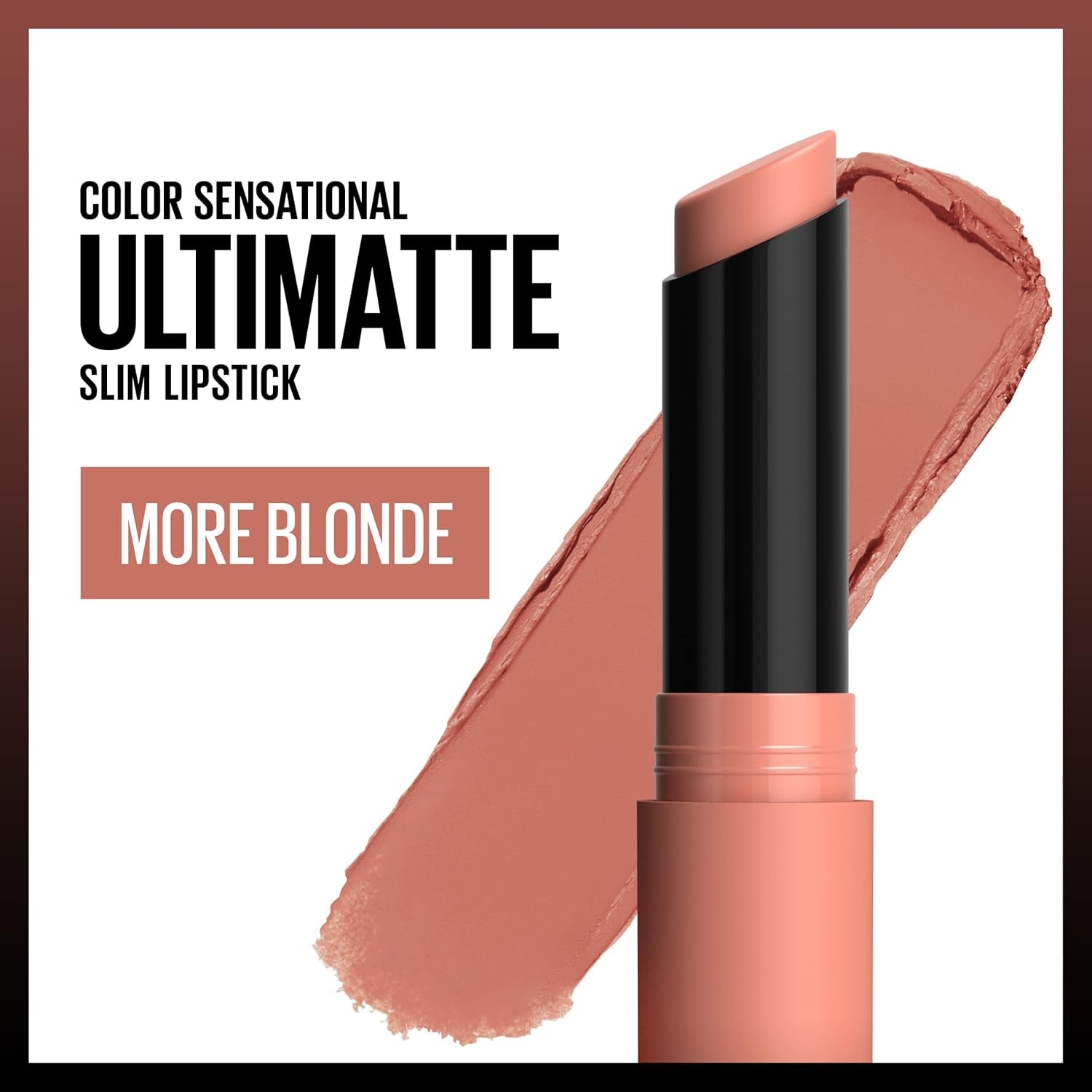 Color Sensational Ultimatte Neo-Neutrals Slim Lipstick - Lightweight Blurring Formula with High-Impact Pigments in More Blonde, 0.06 Oz