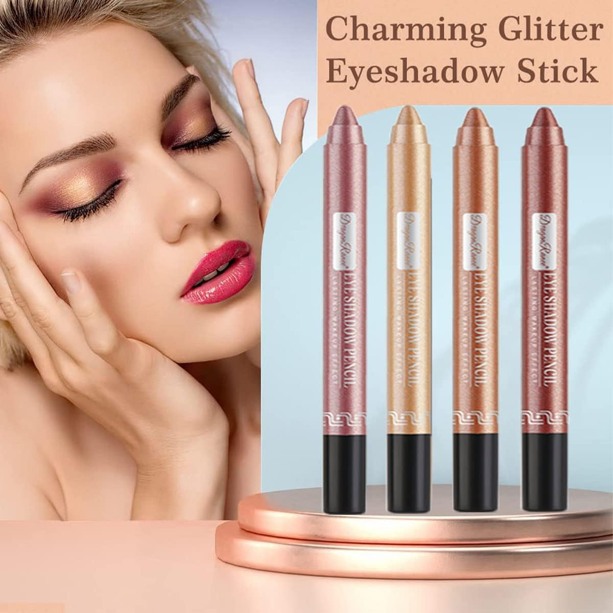 12-Piece Long-Lasting Glitter Eyeshadow Pencil Set with Multi-Purpose Eyeliner and Sharpener