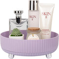 Makeup Perfume Organizer Tray 360 Degree Rotating Lazy Susan Skincare Lotion Organizer Spinning Cosmetics Storage for Dresser, Vanity, Bathroom Countertop, Small Purple