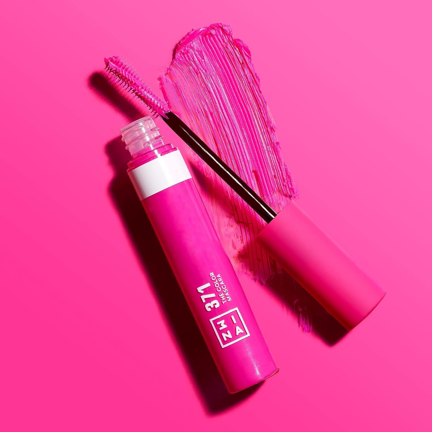 Color Mascara 371 - Pink with Keratin for Enhanced Definition and Volume - Long-Lasting, Highly Pigmented Formula for Sensitive Eyes - Vegan and Cruelty-Free