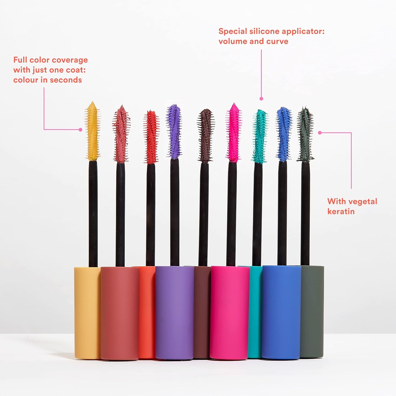 Color Mascara 482 - Purple Formula with Keratin for Enhanced Volume and Definition - Highly Pigmented, Long-Lasting, Vegan, and Cruelty-Free