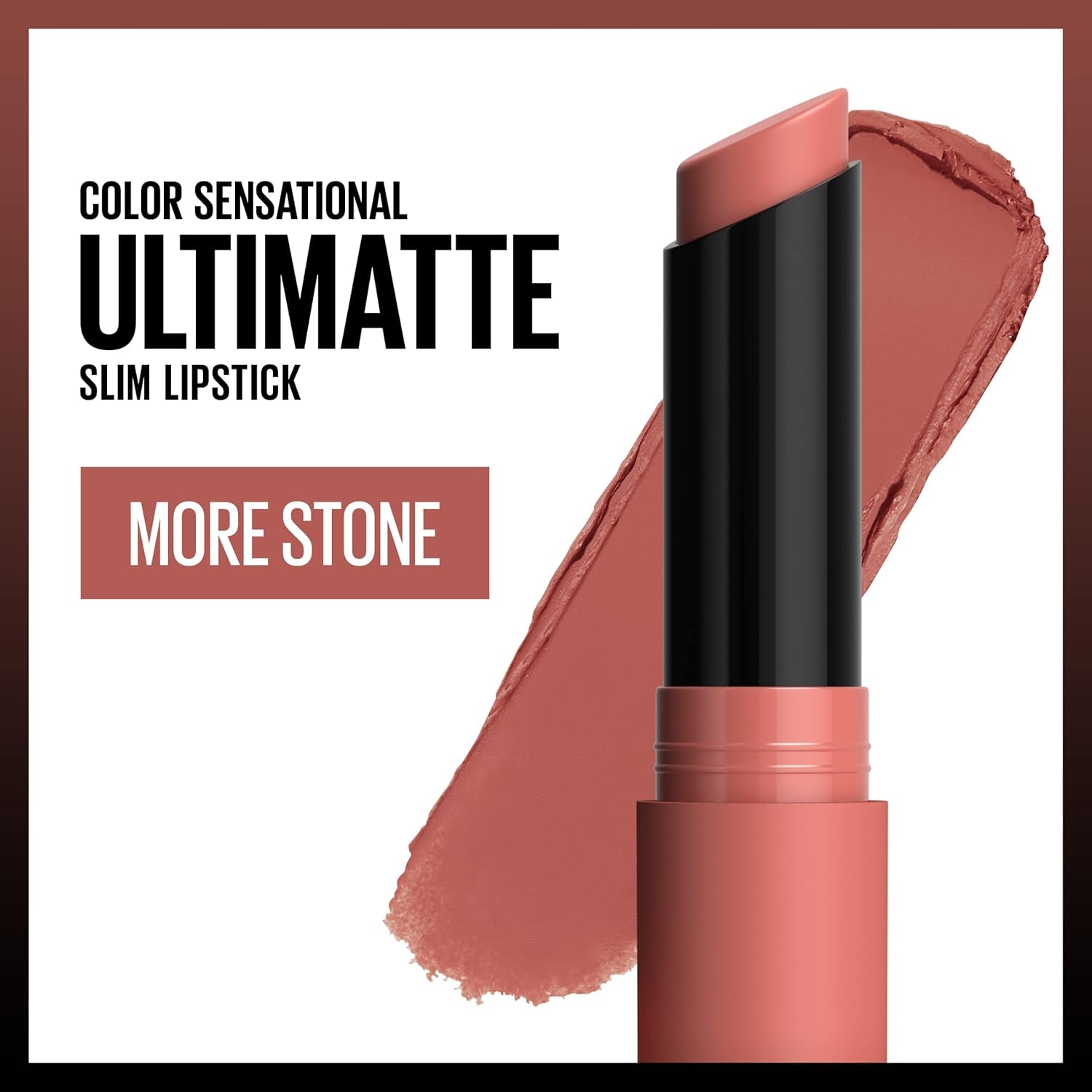 Color Sensational Ultimatte Neo-Neutrals Slim Lipstick - Lightweight Blurring Formula with High-Impact Pigments in More Stone, 0.06 Oz
