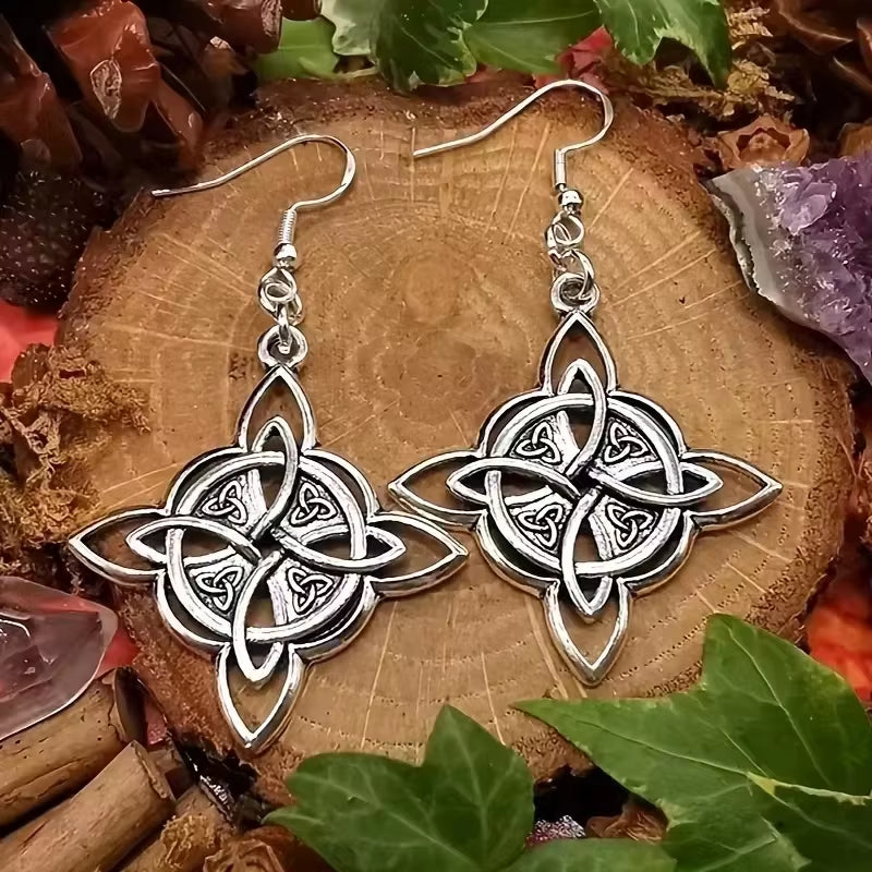 Vintage Witch Knot Earrings Magic Knot Pagan Wicca Symbol Earring for Women Celtic Knot Jewelry Gifts